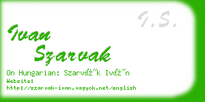 ivan szarvak business card